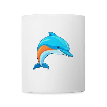 Delfin buntes Aquarell Cartoon Kawaii Tier - Tasse - Weiß - Vorne