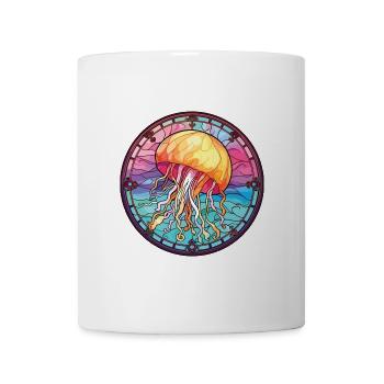 Quallenbunte Aquarell-Tierillustration - Tasse - Weiß - Vorne