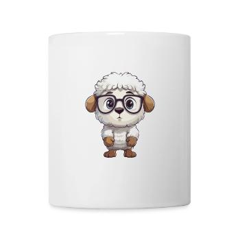 Schaf mit Brille Karikatur Kawaii Illustration - Tasse - Weiß - Vorne