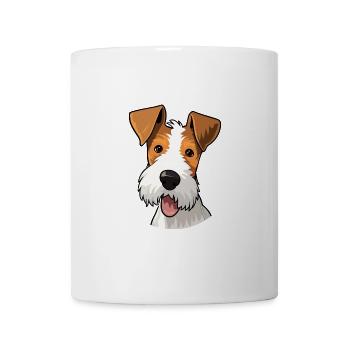 Draht Foxterrier Hunderasse Aquarell Karikatur Kawa - Tasse - Weiß - Vorne