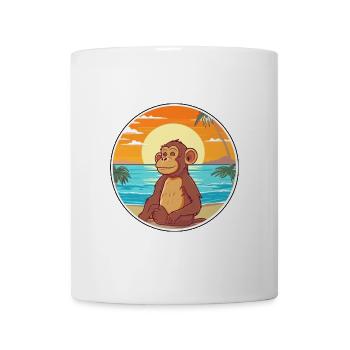 Affe Aquarell Cartoon Kawaii Clipart Tier - Tasse - Weiß - Vorne