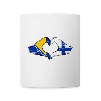 Bosnien Finnland Flagge Hände Herzform used - Tasse - Weiß - Vorne