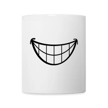 Großes Lächeln. Lächelnder Mund, Lippen Gesicht. - Tasse - Weiß - Vorne