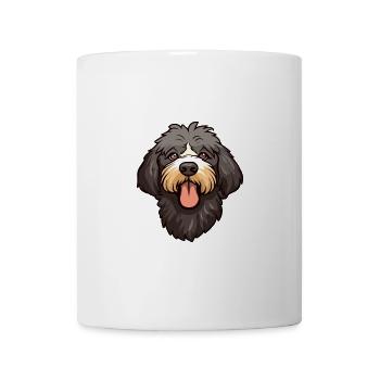 Friesische Wasserhundrasse Karikatur Kawaii Illustratio - Tasse - Weiß - Vorne