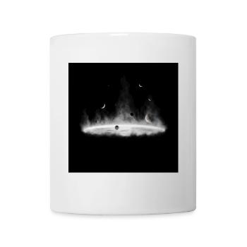 Nebulae Feuer-Silhouette auf Dunkelgrau - Tasse - Weiß - Vorne