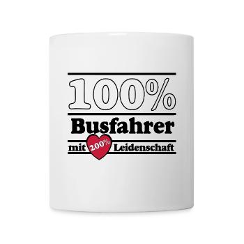 Busfahrer Bus Omnibus Kraftfahrer 100% 200% (25) - Tasse - Weiß - Vorne