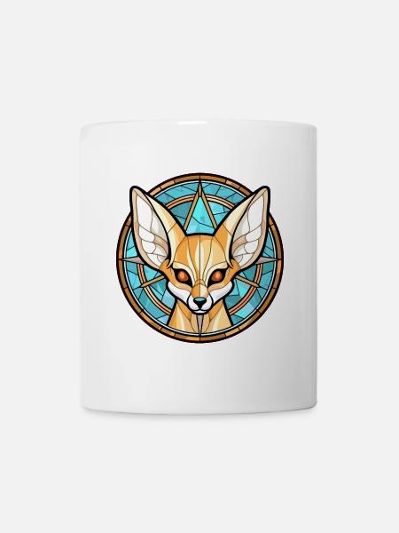 Fennec Fox bunte Aquarell-Tierillustration - Tasse - Weiß