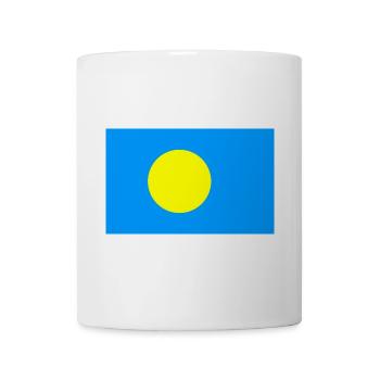 Palau – Sonnenflagge auf blauem Hintergrund - Tasse - Weiß - Vorne
