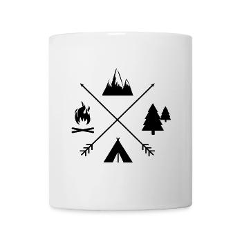 Campingzeit individuell schwarz - Tasse - Weiß - Vorne