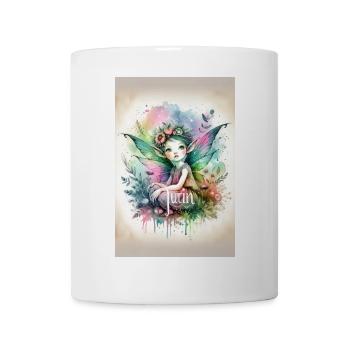 Leprechaun - Pixies - Blumen, Aquarell & Fee - Tasse - Weiß - Vorne