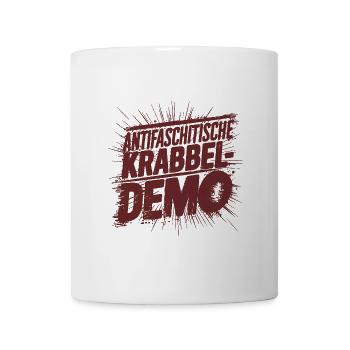 antifaschistisch demo krabbeln baby witzig - Tasse - Weiß - Vorne