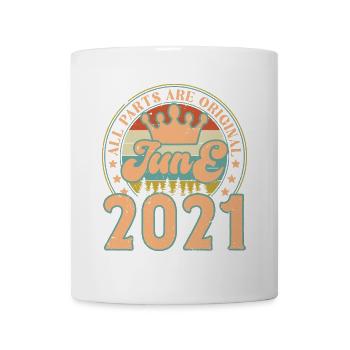 Juni 2021. Geburtstagsgeschenk im Juni 2021. Juni - Tasse - Weiß - Vorne
