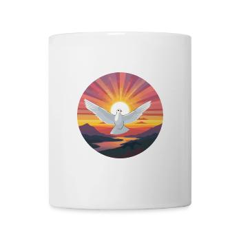 Taube buntes Aquarell Cartoon Kawaii Tier - Tasse - Weiß - Vorne