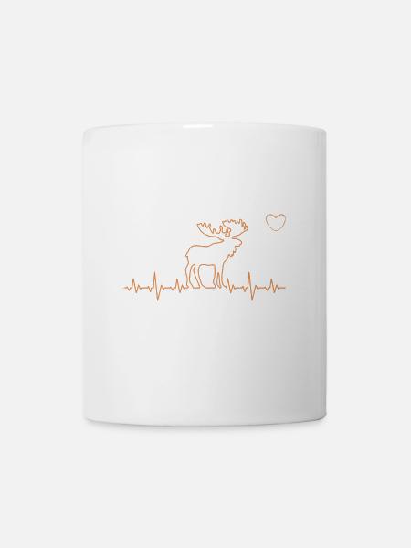 Herzschlag Elch - Tasse - Weiß