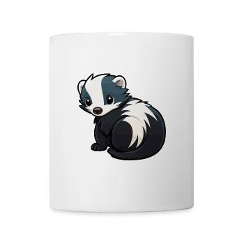 Stinktier niedliche Karikatur Kawaii Aquarell Tier Haustier - Tasse - Weiß - Vorne