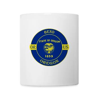 Bend Oregon Flagge USA Reise Souvenir Abzeichen - Tasse - Weiß - Vorne