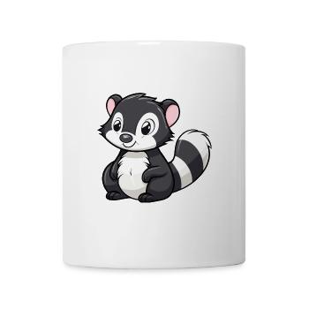 Stinktier niedliche Karikatur Kawaii Aquarell Tier Haustier - Tasse - Weiß - Vorne