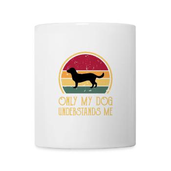 Alpine Dachsbracke Hundesilhouette Retro Sonnenuntergang - Tasse - Weiß - Vorne