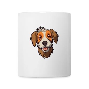 Stichelhaar Hunderasse Cartoon Kawaii Illustration - Tasse - Weiß - Vorne