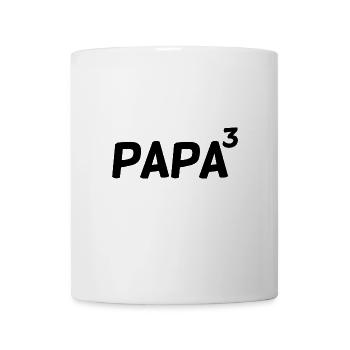 Dreifacher Vater - Papa hoch Drei - Vatertag - Tasse - Weiß - Vorne