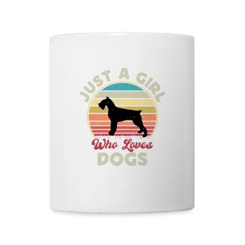 Riesenschnauzer Hund Liebe Silhouette Vintage Sonnenuntergang - Tasse - Weiß - Vorne
