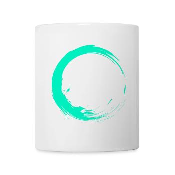 Kreis Design Bürste Vektor Türkis Neu - Tasse - Weiß - Vorne