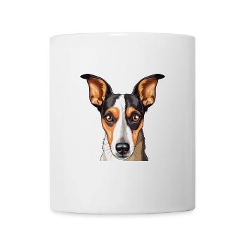 Glatte Foxterrier-Hunderasse Aquarell-Karikatur Ka - Tasse - Weiß - Vorne