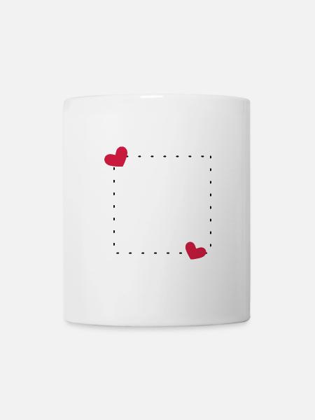 Herz Rahmen Ornament Linie - Tasse - Weiß