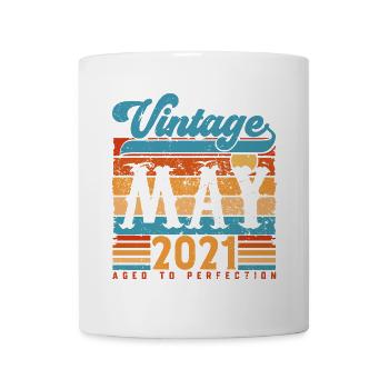 Mai 2021, Vintage-Geburtstagsgeschenk Mai 2021. - Tasse - Weiß - Vorne