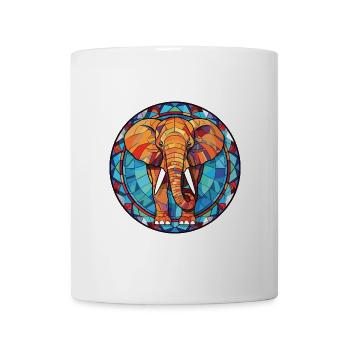 Elefant Bunte Aquarell-Tierillustration - Tasse - Weiß - Vorne