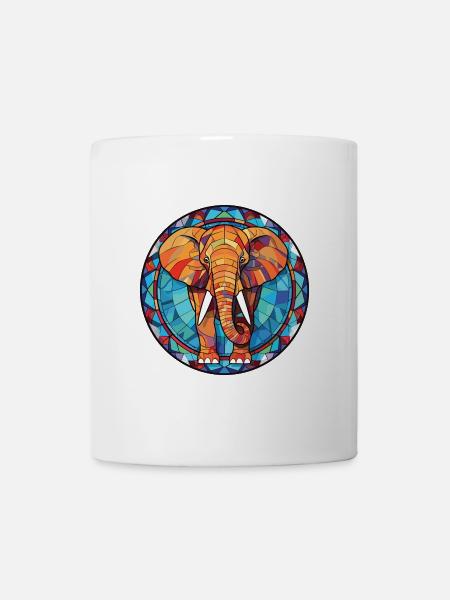 Elefant Bunte Aquarell-Tierillustration - Tasse - Weiß