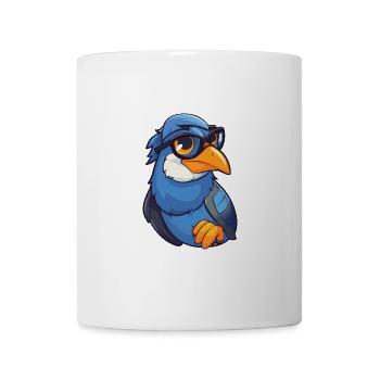 Jay trägt Brille Cartoon Kawaii Illustration - Tasse - Weiß - Vorne