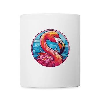 Flamingo Bunte Aquarell-Tierillustration - Tasse - Weiß - Vorne