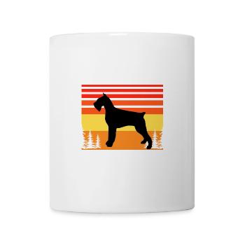 Riesenschnauzer Hund Liebe Silhouette Vintage Sonnenuntergang - Tasse - Weiß - Vorne