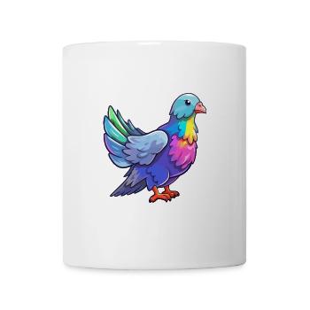 Taube buntes Aquarell Cartoon Kawaii Tier - Tasse - Weiß - Vorne