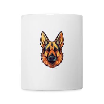Deutsche Schäferhunderasse Aquarell Cartoon Kawai - Tasse - Weiß - Vorne