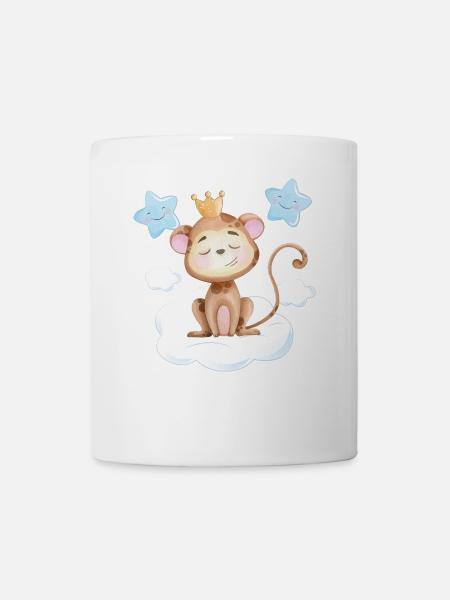 Süßes Affen Baby - Tasse - Weiß
