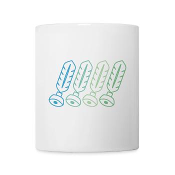 Indiaca Shuttlecock Peteca mit Indiaca Spieler - Tasse - Weiß - Vorne