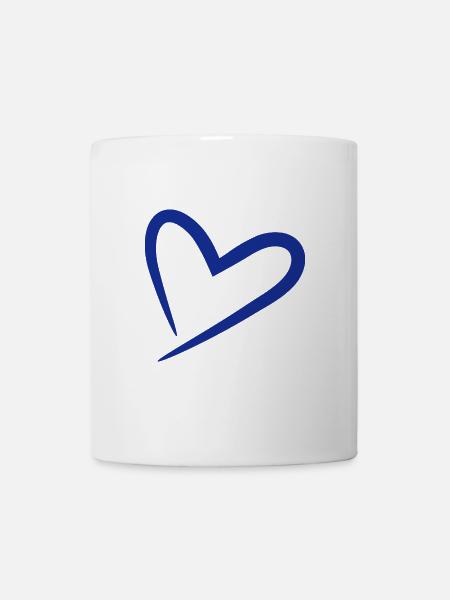 Herz Symbol Blau - Tasse - Weiß