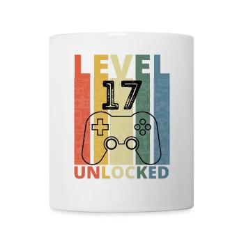 Level 17 Freigeschaltet Lustiger Gamer Geburtstag Siebzehn - Tasse - Weiß - Vorne