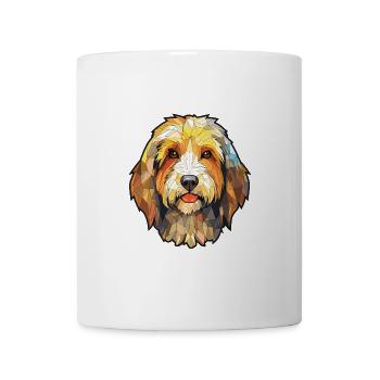 Lowchen Hunderasse bunte Aquarell-Illustration - Tasse - Weiß - Vorne