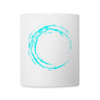 Kreis Bürste Modern cool Vektor Wasserblau - Tasse - Weiß - Vorne