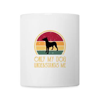 Andalusischer Laufhund Hundeliebhaber Silhouette Retro Sonnenuntergang - Tasse - Weiß - Vorne