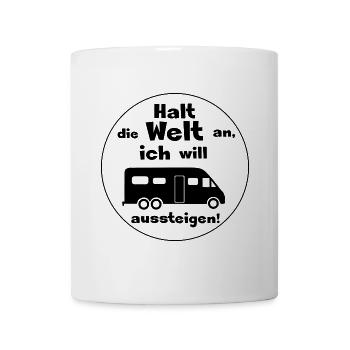 halt die welt an luxus womo - Tasse - Weiß - Vorne