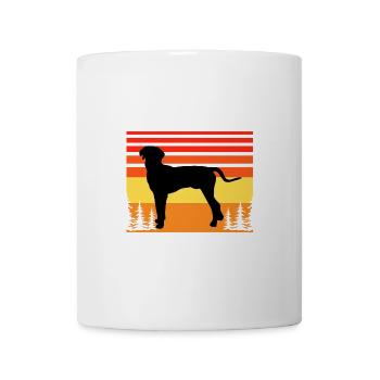 Hannover Hound Hundeliebhaber Silhouette Vintage Sonnenuntergang - Tasse - Weiß - Vorne