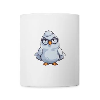 Taube trägt Brille Cartoon Kawaii Illustration - Tasse - Weiß - Vorne