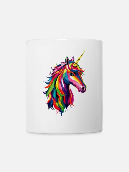 Einhorn Bunt Regenbogen Pferde Reiten Einhörner - Tasse - Weiß