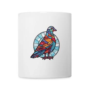 Taube Buntes Aquarell Tier Haustier Illustration - Tasse - Weiß - Vorne