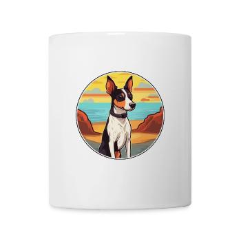 Decker Ratte Terrier Hunderasse Karikatur Kawaii Hund - Tasse - Weiß - Vorne