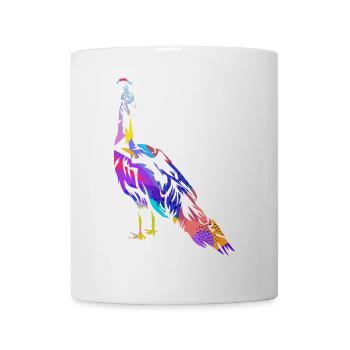 Stolzierender Pfau Federschmuck - Tasse - Weiß - Vorne